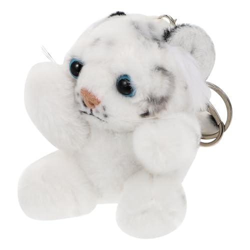 POPETPOP Llavero Colgante de Tigre de Peluche Pequeño de 10 CM Mosquetón Adorno Decorativo para Mochila y Bolso Colgante de Muñeca Animal Suave y Portátil para Uso Diario