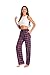 gezikuu Women's Plaid 100% Cotton Loungewear Pyjama Pants Flannel/Poplin Nightwaer Trousers With Pockets.NAVY PURPLE PLAID,size:M