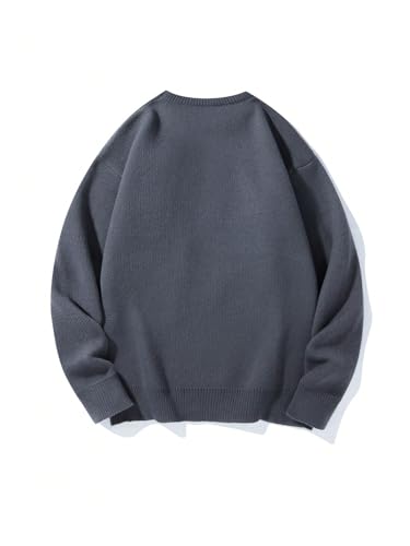 Men's Cute Shark Graphic Sweater Crew Neck Long Sleeve Pullovers Knit Top Streetwear2