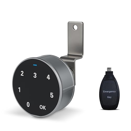 Digital Cabinet Lock with Keypad, Electronic Safe Lock with Burglar Alarm for Home & Office, Keypad Lock for Drawers/Cabinets