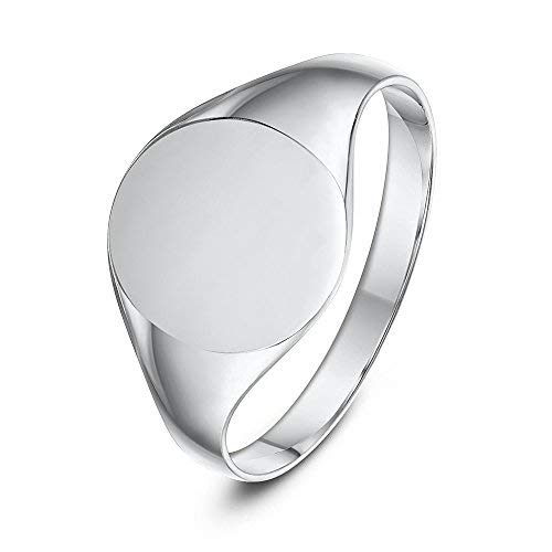 Anello con sigillo ovale, da donna, in argento