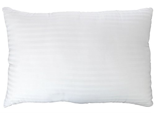 Deluxe Home Gel Fiber Pillow - Down Alternative Pillows with Cotton Cover - Ultra Plush with Hypoallergenic .9 Micro Denier Fill (Queen Size, Soft) Crafted in The USA (Dobby Stripe Cotton Cover)