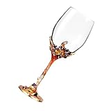 DECOMELODY Copas de Vino Esmaltadas de Cristal y Vidrio 350 Ml Cáliz para Whisky y Vino Tinto Diseño Colorido para Uso Interiores y Exteriores Adecuado para Bodas y Decoración del Hogar