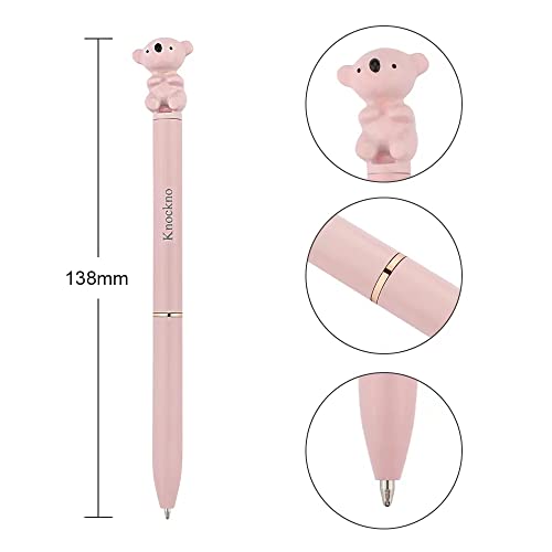 Bolígrafos de koala de metal, soporte de cristal y suministros escolares de decoración kawaii 7