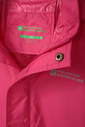 Mountain Warehouse Jaqueta Pakka Infantil Impermeável - Capuz Ajustável Rosa Brilhante 3T-4T