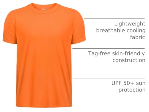 Image of Boys Neon Shirts Dry Fit Athletic T Shirts UPF 50+ Performance Cooling Shirt Short Sleeve Rash Guard Kids Top for Boys Girls