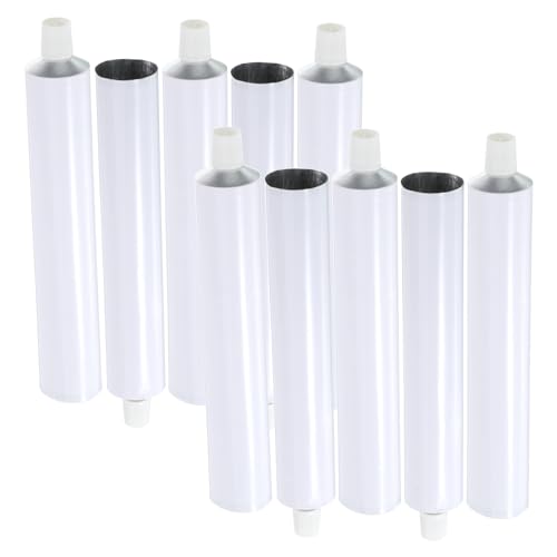 10 Pcs Empty Paint Tubes 60ml Unsealed Aluminum Oil Paint Tubes with Needle Cap for Storing Acrylics Oils Watercolors Gouache DIY Crafts