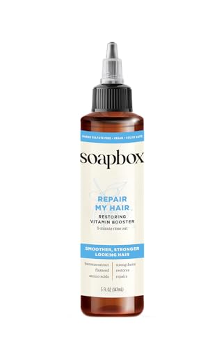 Soapbox Repairing Hair Treatment with Vitamin E, B5, Banana Extract, Flaxseed & Amino Acids – 5oz, Vegan, Paraben & Cruelty-Free Hair Booster