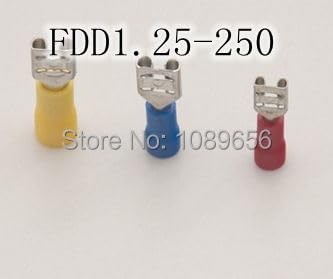 Wiring Connecting Terminals - 1000pcs FDD1.25-250 Femaleper-Insulating Joint Cold Pressed terminals Cable Connector Wire Connector