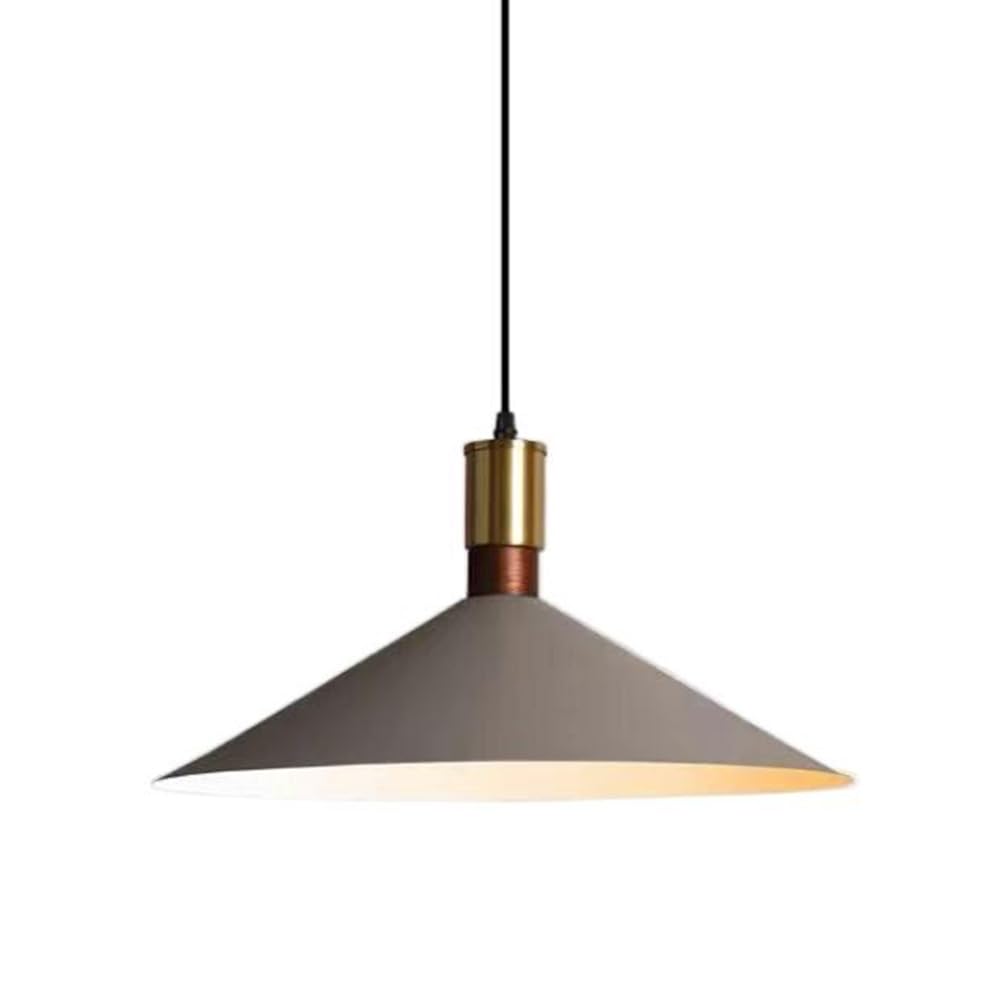 Suspension de Plafond Moderne Grise 42cm en Métal pour Îlot de Cuisine