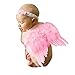 Surakey Newborn Baby Outfits,Feather Angel Wings with Headband Clothing Butterfly Flower Hair Accessories Outfits Boys Girls Pink