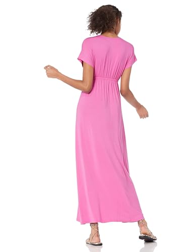 Image of Amazon Essentials Women's V Neck Short Sleeve Empire Waist Maxi Dress (Available in Plus Size)