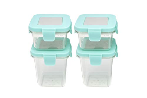 KIT COM 4 POTES EM TRITAN 2 x 120ML E 2 x 240ML, Marcus e Marcus, Pote: incolor; Tampa: Verde, Peque