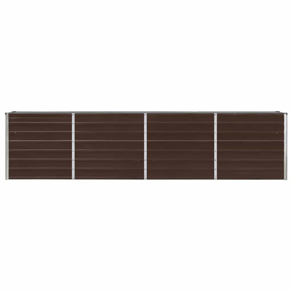 vidaXL Jardinière Pot de Fleurs Bac à Plante Pot de Plante Bac de Fleurs Légumes Herbes Jardin Extérieur 320x40x77 cm Acier Galvanisé Marron