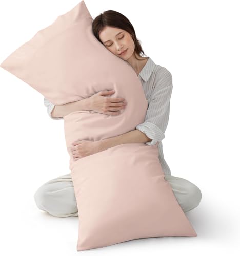 Body Pillow Cover Egyptian Cotton | 600 Thread Count (Pack of 1) | Softest Long Staple 100% Cotton Hotel Quality Body Pillowcase. (Blush, Body Pillow Cover- 18 x 54)