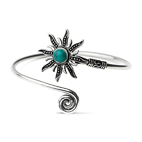 Upper Arm Cuff Armlet Open Cuff Wrap Bracelet Armlet Crystal Sun Moon Arm Bangles Armband Rhinestone Adjustable Leaf Feather Chain Tassels For Women Girls Wedding Costume Jewelry (Style D) #TOP16