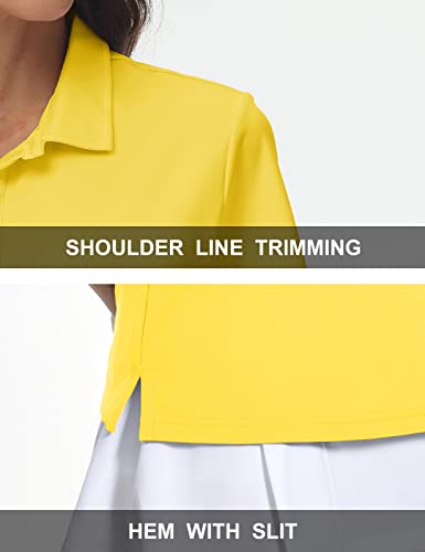 Magcomsen MCS-A23W3010-530-YELLOW-L Women'S Polo Shirts Golf Short Sleeve Summer Work Collared Shirt Athletic Running Tee Quick Dry Fit Tennis,L Yellow thumb #5