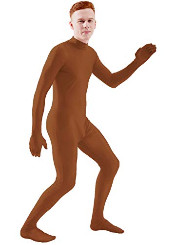 Image of Ensnovo Mens Mock Neck Full Body Unitard Spandex Zentai Suits Costumes