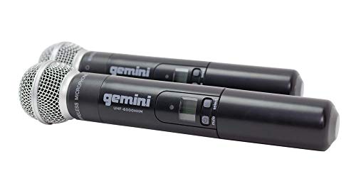 Gemini Sound Pro Dual Wireless Microphone System, Professional Handheld Long Range (150 Ft) Mic Set For Dj, Church, Karaoke, Xlr Connector, 2 (Uhf-6200M) Microfono #TOP5
