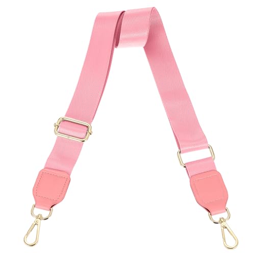 Image of uxcell Wide Shoulder Strap, 3.8cm Adjustable Purse Strap Replacement Crossbody Strap for Shoulder Bag Handbag, Pink, Gold Square Mouth Buckle