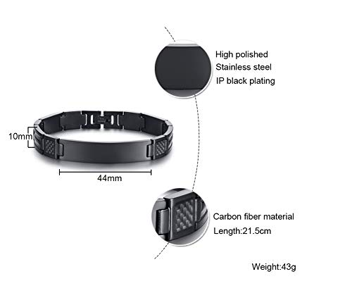 MEALGUET Stainless Steel Religous Scripture Quote Faith Christian Bible Verse Inspirational Cross Carbon Fiber Link Bracelet for Men2