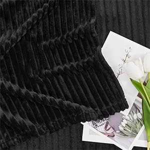 Miniatura 5 de Geniospin Manta de forro polar, 280 GSM, extra suave, ligera, con tiras, mantas acogedoras y mullidas para sofá, cama, acogedora, cálida y