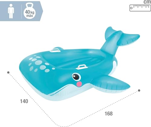 Image of Ride-On Air Inflatable Swimming Pool Float| Children Safety Rider Tube Float for Water Fun |Floater Raft Lounger Pool Mattress for Kids & Adults with Handles (Age 3+) (Blue Whale)
