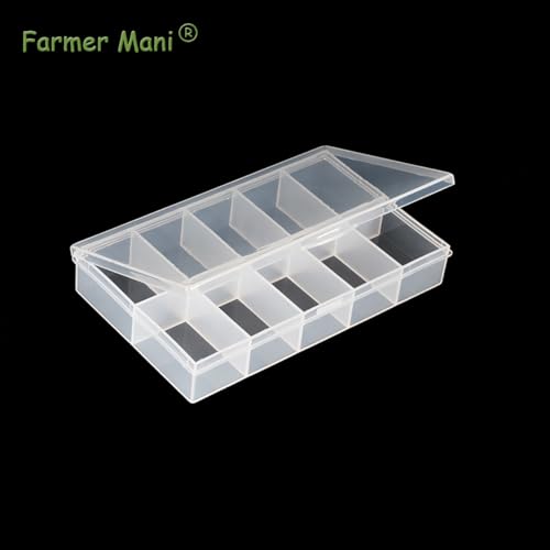 Image of 2 PCS Transparent Beads Storage Containers Box, Plastic Bead Organizers (10 Girds) for Small Items and Other Craft Projects, Bead Rings Jewelry Display Organizer Size 6.46 x 3.78 x 1.06 in