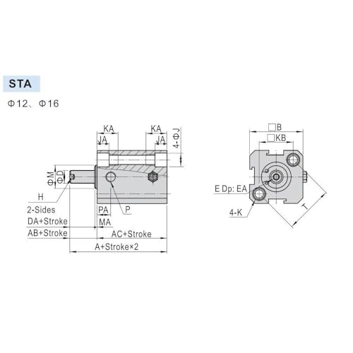 Cylindre pneumatique compact à détection magnétique pour automatisme précis - 5