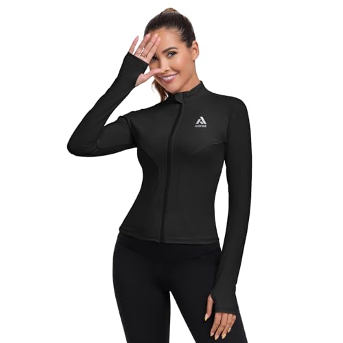 Women's Workout Jacket, Womens Cropped Lightweight Running Jackets, Zip Slim Fit Athletic Tops for Gym, Yoga, Jogging2