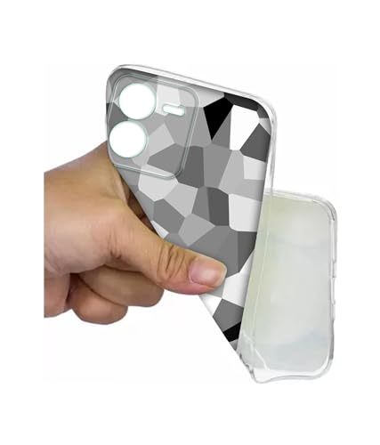 Image of Black & White Mathematical Shape Design Printed Silicon Soft TPU Back Case Cover for iQOO Z9 5G
