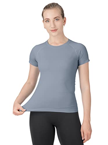 Image of MathCat Seamless Workout Tops for Women Short Sleeve Yoga Running Shirts,Breathable Athletic Compression Shirt Women XS-XL