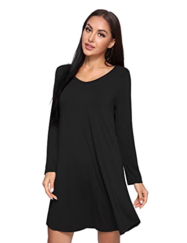Image of GYS Womens Bamboo Viscose Nightgown Super Soft Lightweight Night Shirts for Sleeping