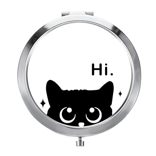 GAOLZIUY Black Cat Gifts for Women Girls, Cute Cats Compact Makeup Mirror, Gifts for Cat Lovers Mom for Birthday Valentines Day