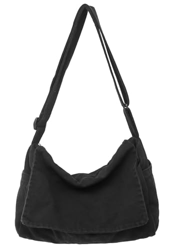 Bolso bandolera de lona para hombre y mujer con correa ajustable