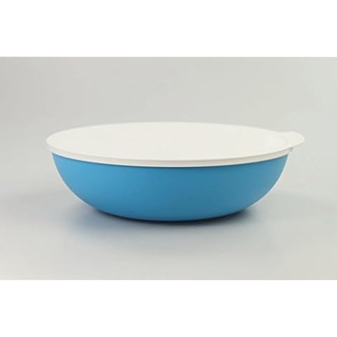 Tupperware Allegra 3,5 L blau weiß Servier Schüssel Schale Servierschalen Cover