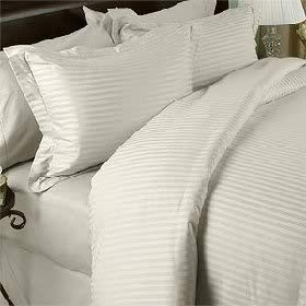6 Pcs Sheet Set 100% Egyptian Cotton Stripe Pattern 1000 Thread Count 23 inch Deep Pocket Size Cal King Color White