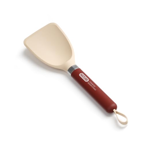 Cosamtec Silicone Small Spatula for Cooking Flexible Turner with Solid Inner Core and Heat Resistant Nylon Handle Ideal Spatula for Non-Stick Cookware