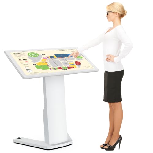 Image of 43-inch Floor Standing Self Service Kiosk with Touchscreen, 4+32GB HD 1080P 60HZ Digital Signage Display with Android 13 OS, Angle Adjustable Self-Ordering Kiosk Stand Terminal Machine