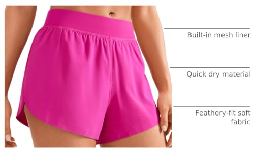 Image of CRZ YOGA Mid Waisted Split Running Shorts 4 inch | Mesh Liner, Quick Dry, Lightweight, for Women