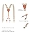 AWAYTR Kids Child Men/Women Boy Suspenders - Adjustable Elastic Solid Color 4 Strong Clips Braces 23Inches (Under3 Years), Khaki