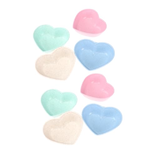 SOLUSTRE 8pcs Heart Shaped Saucer Snack Food Plates Creative Seasoning Dish for Home Restaurant Catering for Dipping Sauces Appetizers Condiments