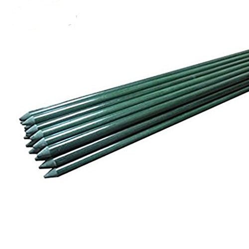 EcoStake 6ft Garden Stakes for Climbing Plants Supports 20 Pack Solid Fiberglass Plant Sticks Rust-Free Fence Posts 5/16 Diameter 72inch Dark Green