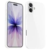 Svanove for iPhone 17 Case Silicone, Glossy Soft Rubber Gel Jelly Cute Protective Plastic Simple Plain Phone Case Cover for Women Girl, Slim Thin Flexible Shockproof TPU, White