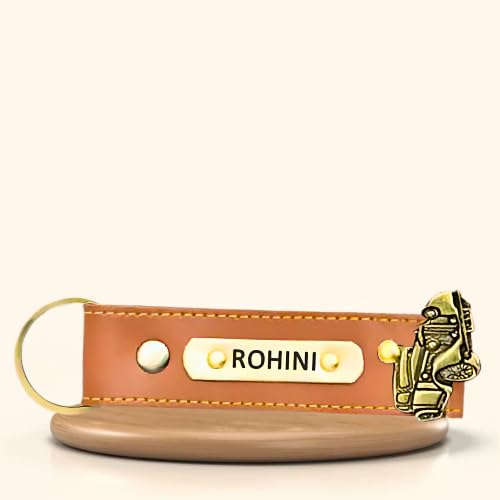 Image of Personalized Leather Keychain | Customised Leather Keychain for Men & Women | Added with Name & Charm