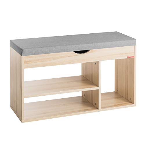 Mr IRONSTONE Shoes Bench Boot Organizing Upholstered Shoe Rack Entryway Storage, 2-Tier