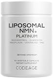 Codeage Liposomal NMN Platinum - 500 mg NMN Supplement, Nicotinamide Mononucleotide, NAD Precursor - Quercetin, Resveratrol, Betaine TMG, Vitamin B2 Riboflavin & Vitamin B12 - Non-GMO - 90 Capsules