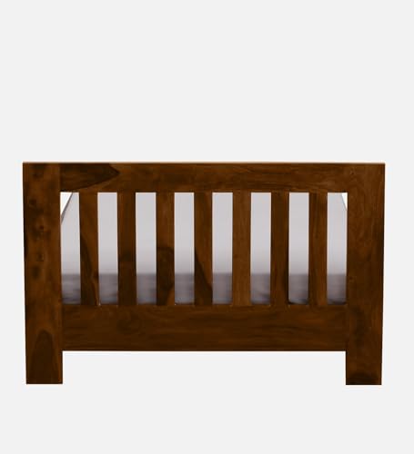 Image of Medley Wood Single Bed Without Storage for Bedroom Home Solid Wood Without Storage Single Palang Cot for Hotels with Headboard (Single Size, Walnut Finish, 1 Piece)