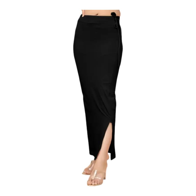 Cotton Blended Stretchable Saree Shapewear Petticoat, Skirts, Shape Wear Dress for Saree, Spandex Saree Shapewear for Women and Girl's Petticoat with Side Slit-image-31