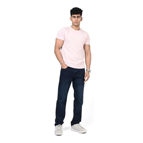 Image of WROGN Men's Stretch Denim Jeans | Straight Fit | Casual Style | Mid Rise